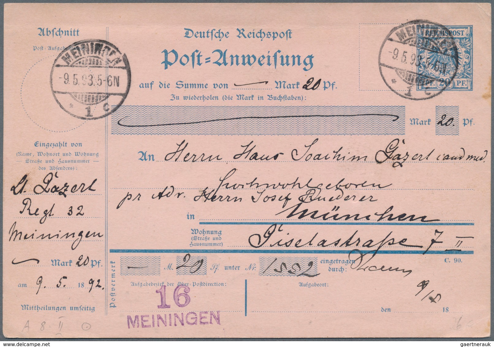 31534 Deutsches Reich - Krone / Adler: 1889/1902, vier bändige Sammlung mit ca. 340 Belegen, dabei EF, MeF