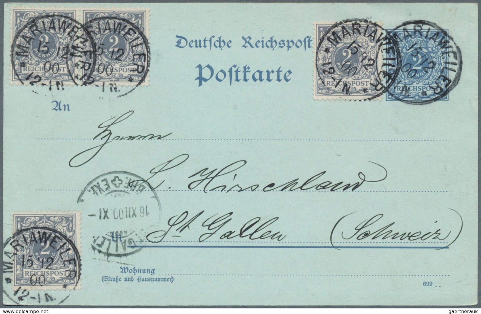 31534 Deutsches Reich - Krone / Adler: 1889/1902, vier bändige Sammlung mit ca. 340 Belegen, dabei EF, MeF