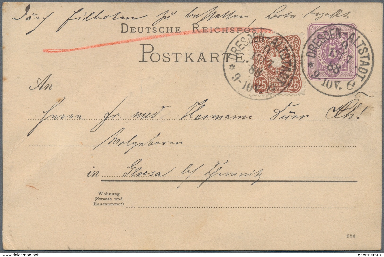 31535 Deutsches Reich - Germania: 1887/1917, Partie Von Ca. 55 Briefen, Karten Und Gebrauchten Ganzsachen - Ongebruikt