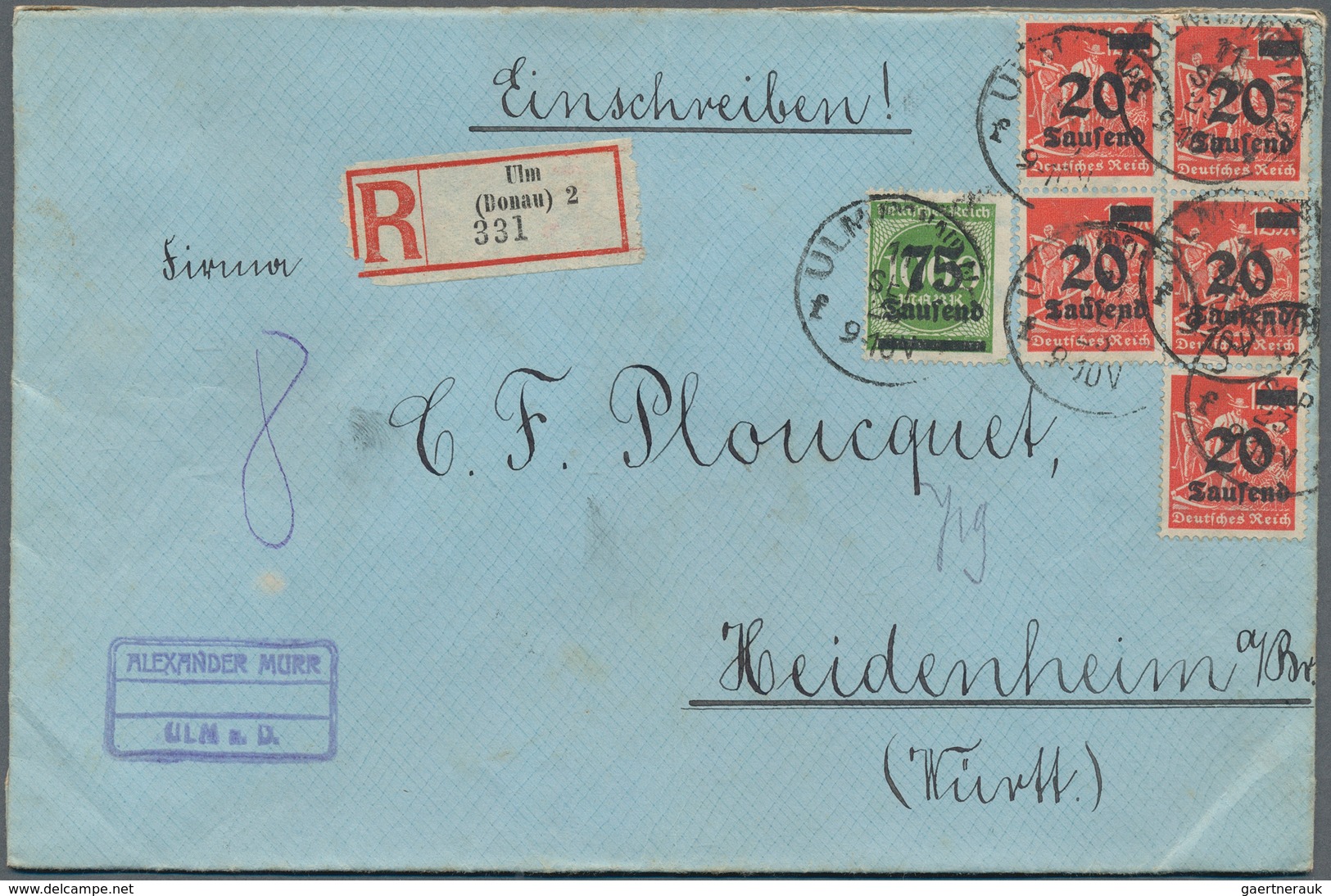 31553 Deutsches Reich - Inflation: 1919/1923, Bestand von ca. 675 Bedarfsbriefen aus Firmenkorrespondenz n