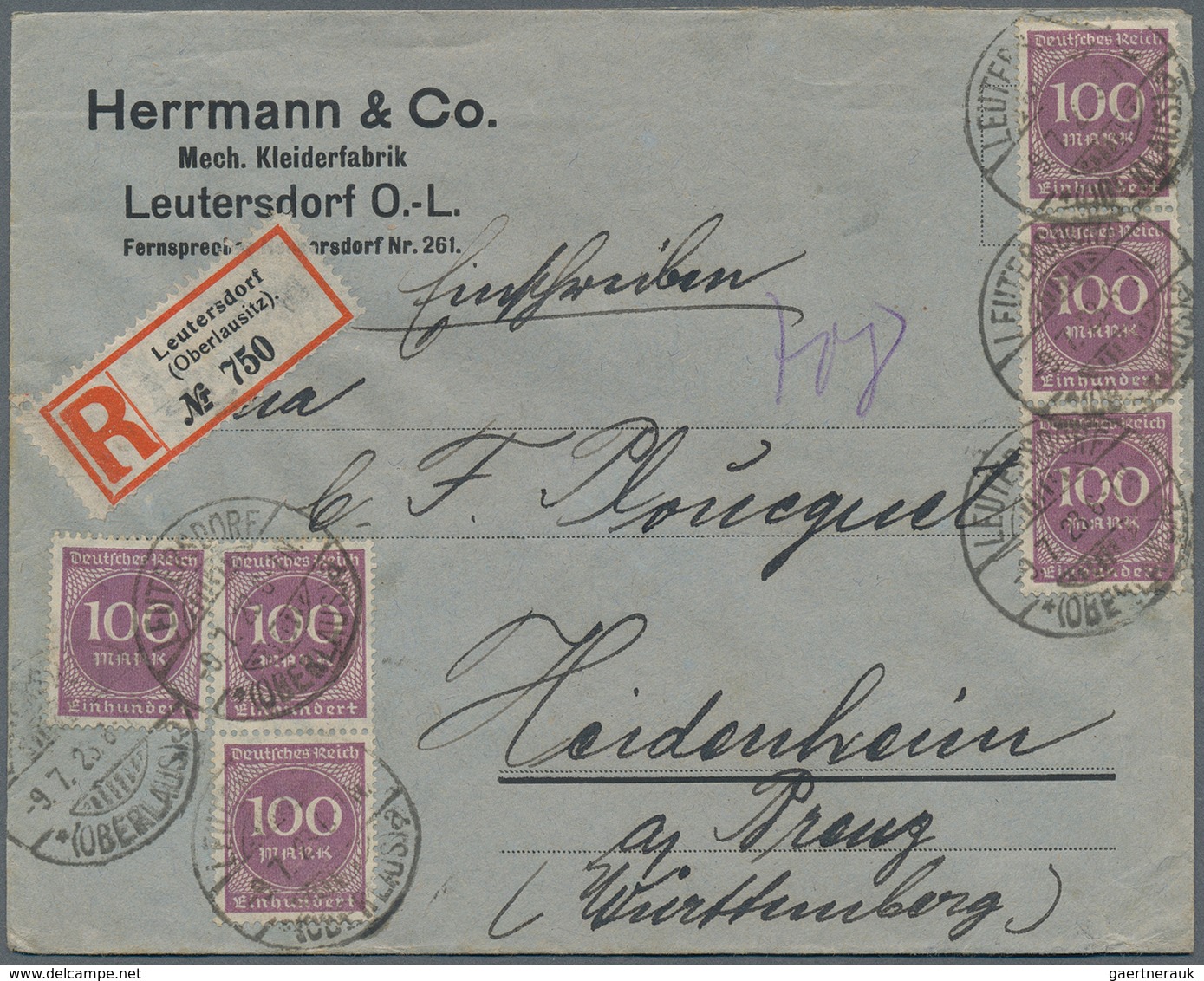 31553 Deutsches Reich - Inflation: 1919/1923, Bestand von ca. 675 Bedarfsbriefen aus Firmenkorrespondenz n