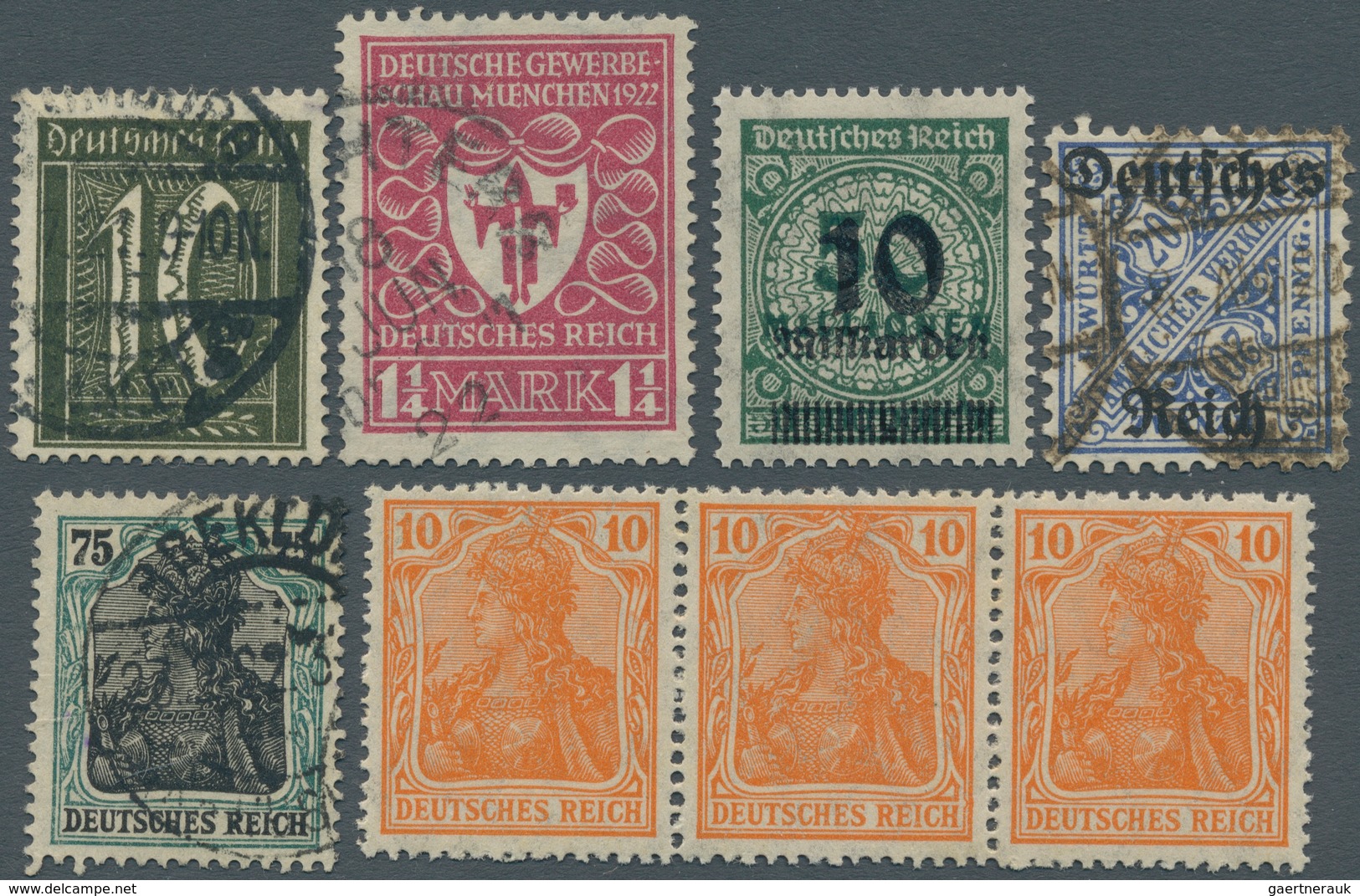 31556 Deutsches Reich - Inflation: 1919/1923, Interessantes Lot Guter Infla-Werte, Dabei 104 B F Gest., KB - Brieven En Documenten