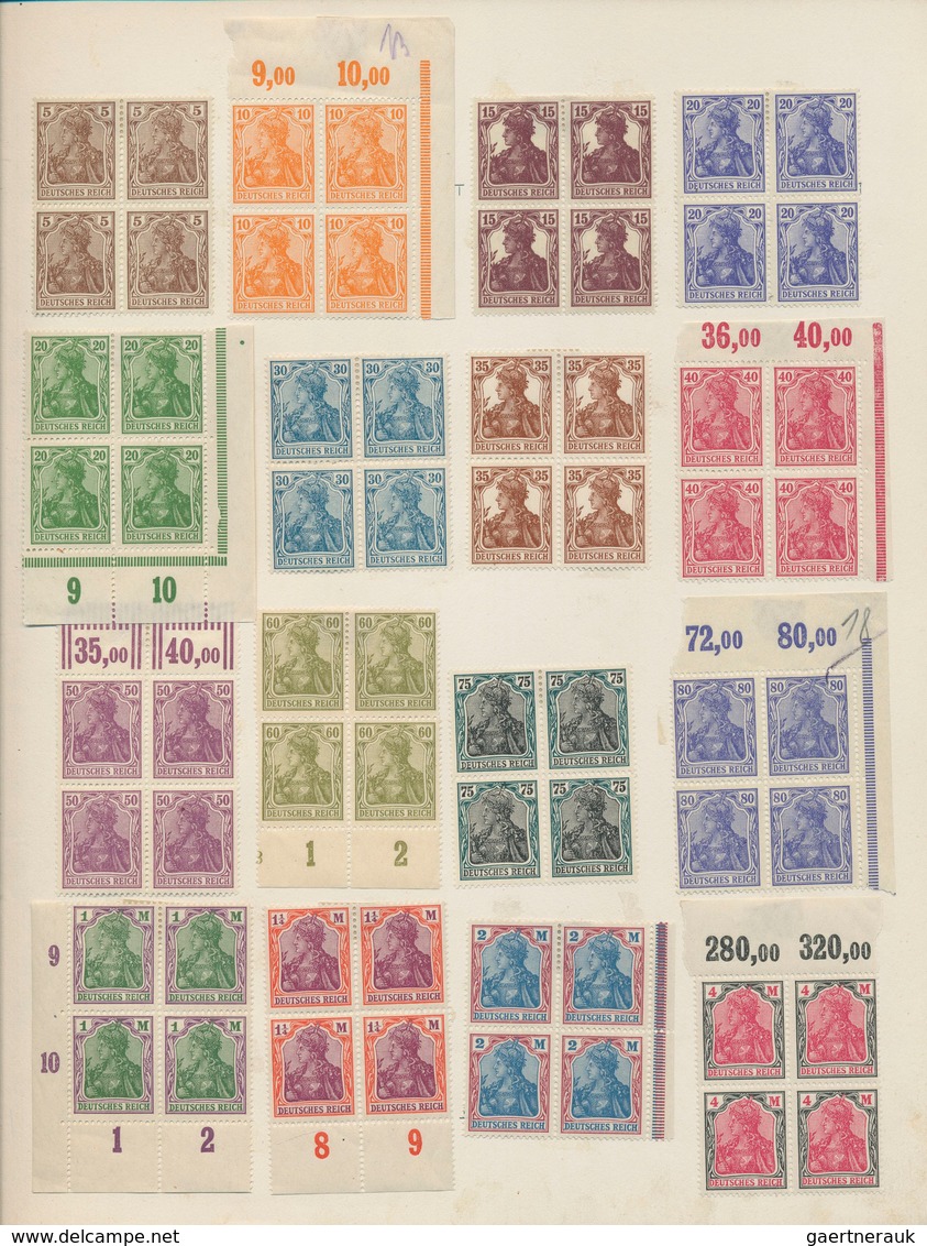 31558 Deutsches Reich - Inflation: 1919/1923, Postfrische/ungebrauchte Sammlung Von über 100 VIERERBLOCKS - Brieven En Documenten