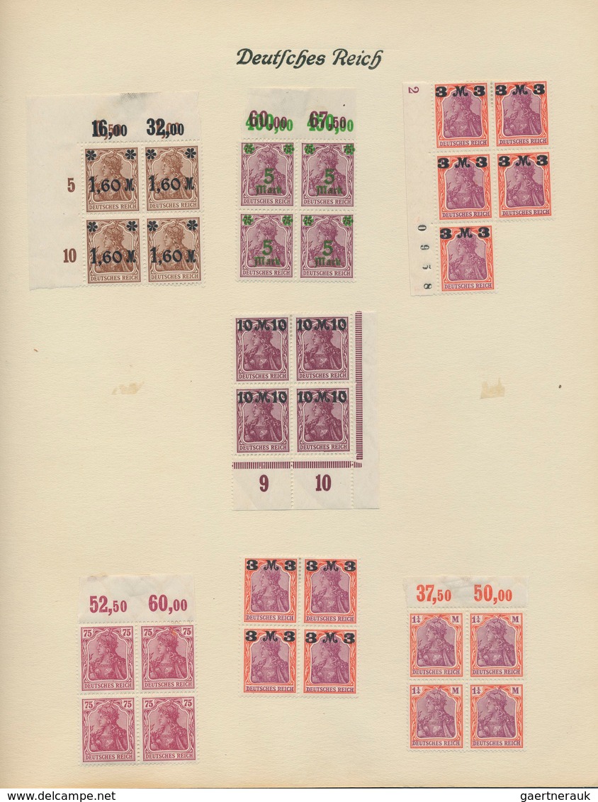 31558 Deutsches Reich - Inflation: 1919/1923, Postfrische/ungebrauchte Sammlung Von über 100 VIERERBLOCKS - Brieven En Documenten