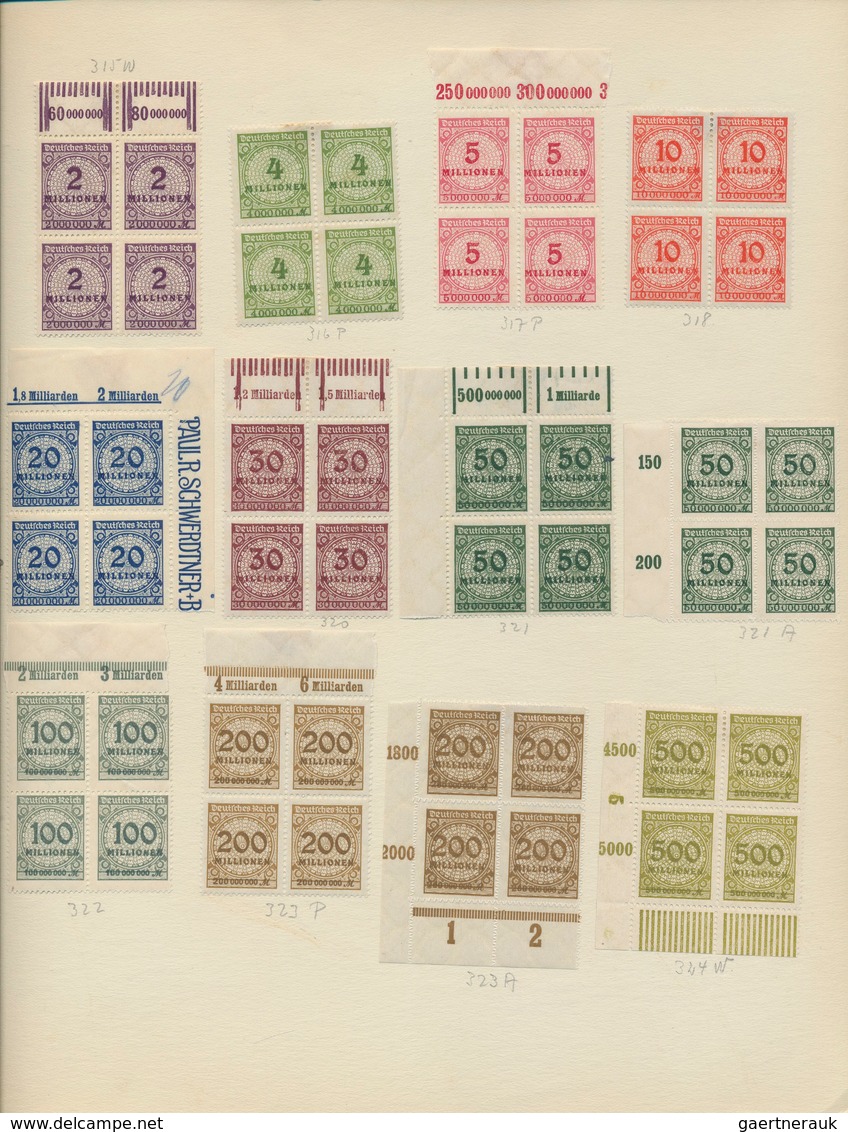 31558 Deutsches Reich - Inflation: 1919/1923, postfrische/ungebrauchte Sammlung von über 100 VIERERBLOCKS