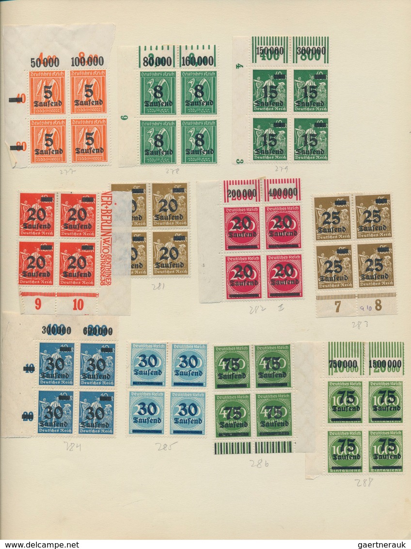 31558 Deutsches Reich - Inflation: 1919/1923, postfrische/ungebrauchte Sammlung von über 100 VIERERBLOCKS