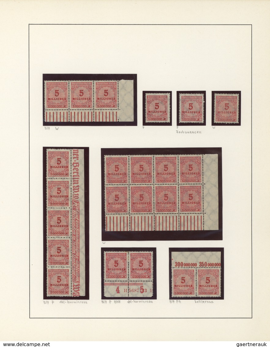 31570 Deutsches Reich - Inflation: 1920/23, meist postfrische Spezialsammlung in 4 Ringbindern mit zahlrei