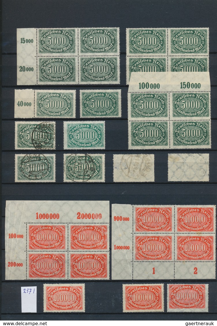 31573 Deutsches Reich - Inflation: 1921/1923, reichhaltiger Dublettenposten im 60seitigen Steckbuch, durch