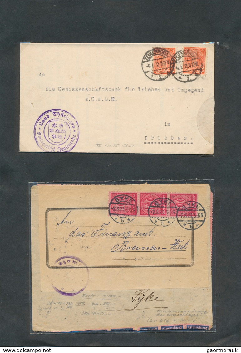 31577 Deutsches Reich - Inflation: 1922/1923, Ordner Mit Dienstmarkenbriefen Und Bogeteilen Inflationsmark - Brieven En Documenten