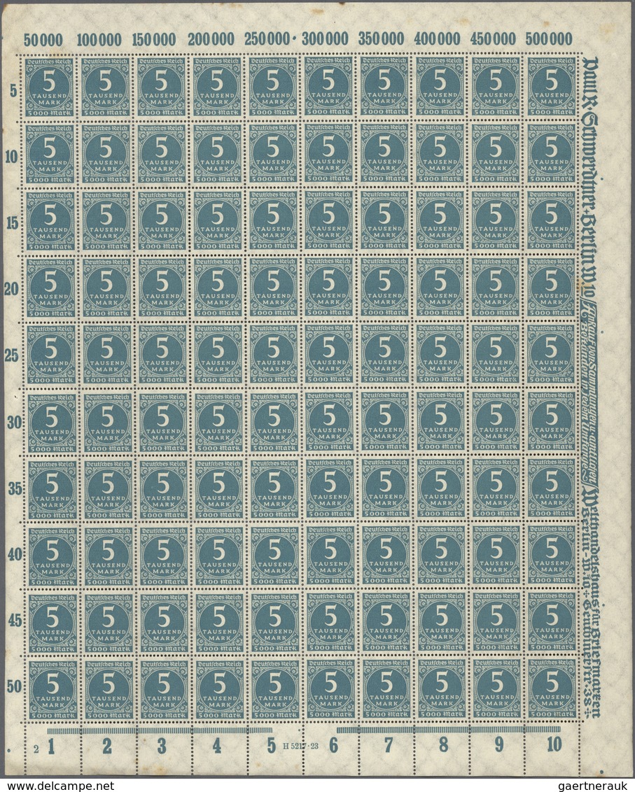 31582 Deutsches Reich - Inflation: 1922/23: Gigantischer Bestand von überwiegend vollständigen Originalbög