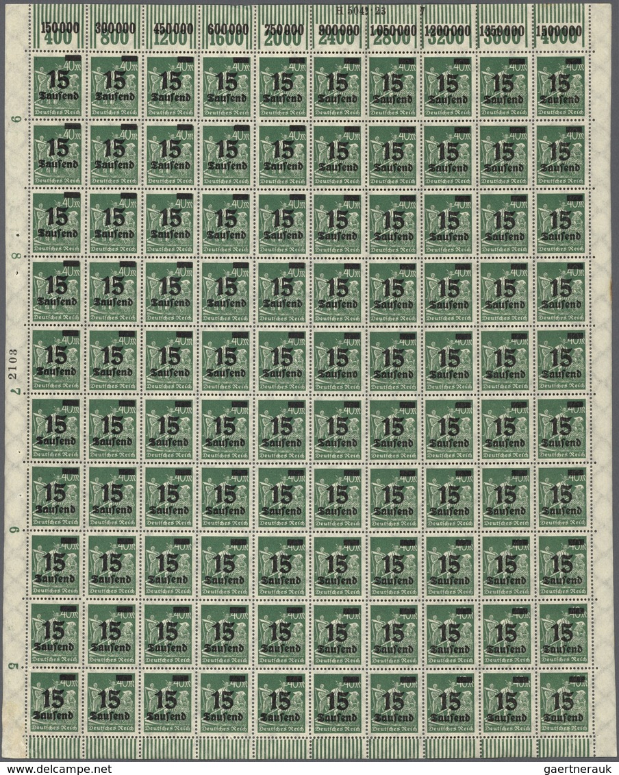 31582 Deutsches Reich - Inflation: 1922/23: Gigantischer Bestand von überwiegend vollständigen Originalbög