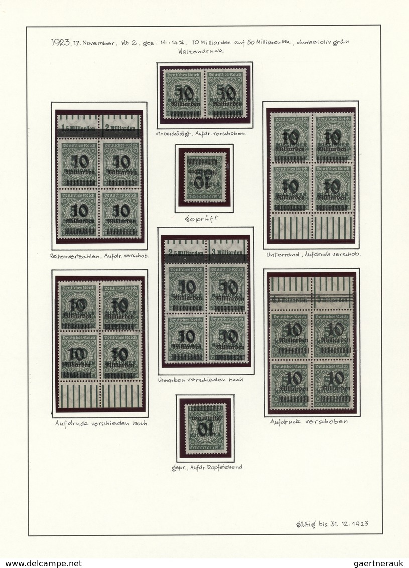 31585 Deutsches Reich - Inflation: 1923, Vorwiegend Postfrische Spezialsammlung Nur Der Hochinflationsausg - Brieven En Documenten