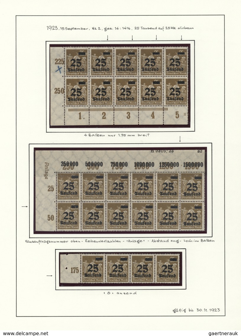 31585 Deutsches Reich - Inflation: 1923, Vorwiegend Postfrische Spezialsammlung Nur Der Hochinflationsausg - Briefe U. Dokumente