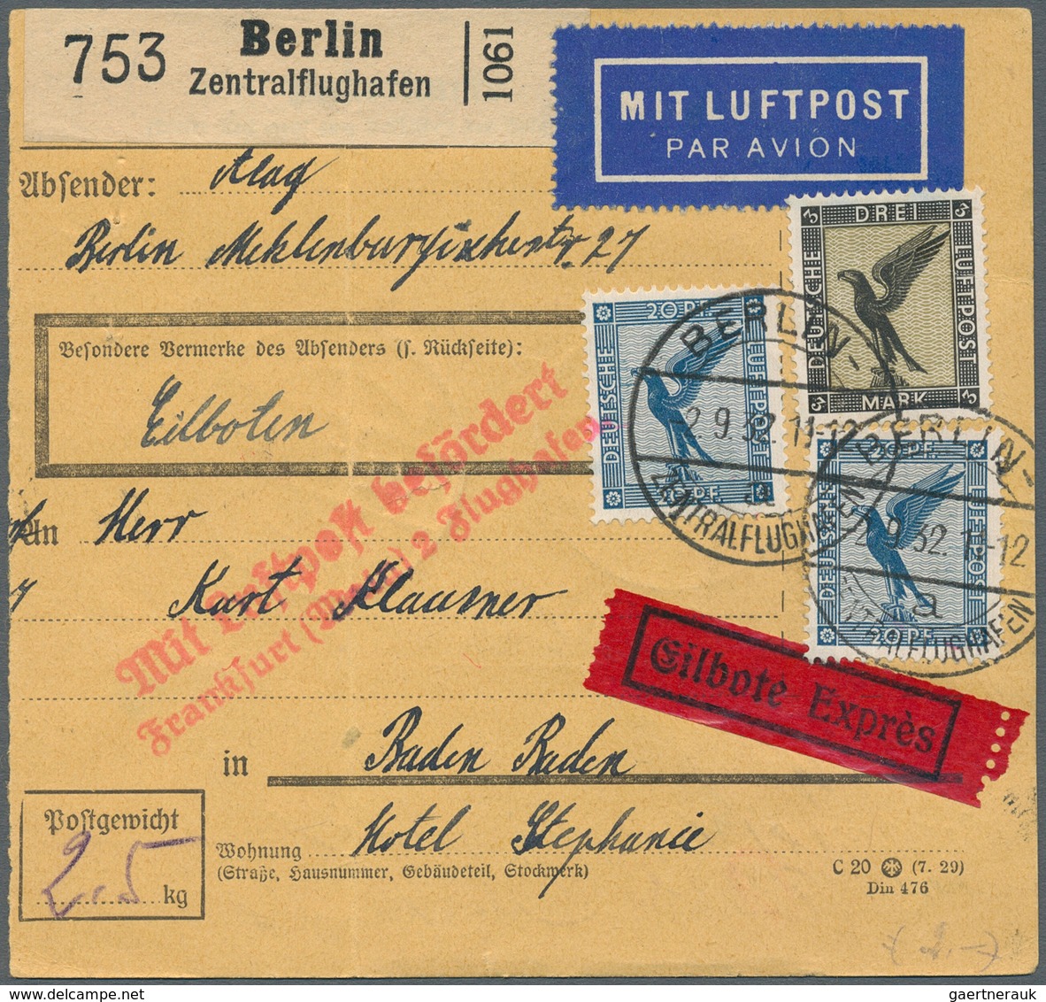 31592 Deutsches Reich - Weimar: 1924/1933, Partie von ca. 65 Briefen, Karten und gebrauchten Ganzsachen, d