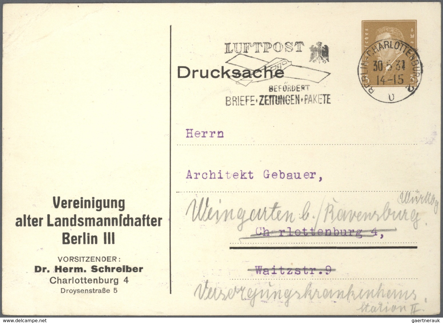 31594 Deutsches Reich - Weimar: 1925/1933, Partie Von Ca. 68 Briefen Und Karten, Dabei Verwendungsformen, - Ungebraucht