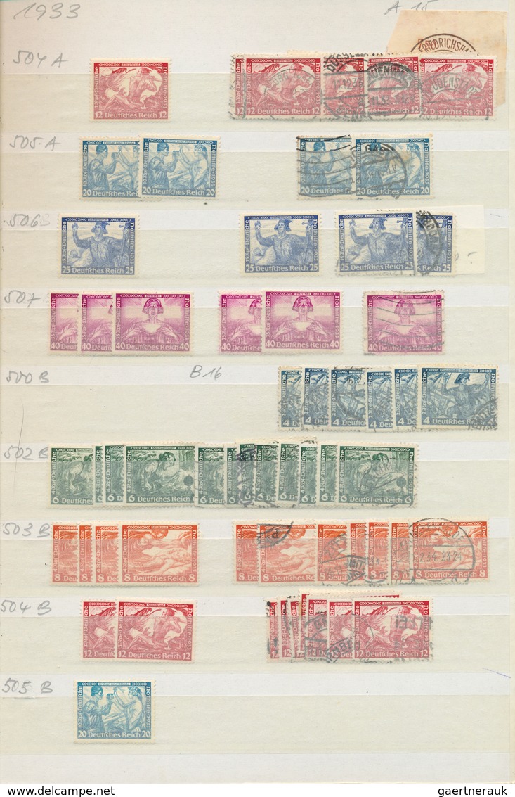 31601 Deutsches Reich - 3. Reich: 1923 - 45, Umfangreicher Lagerbestand Weimar Ab Hochinflation In 4 Dicke - Unused Stamps