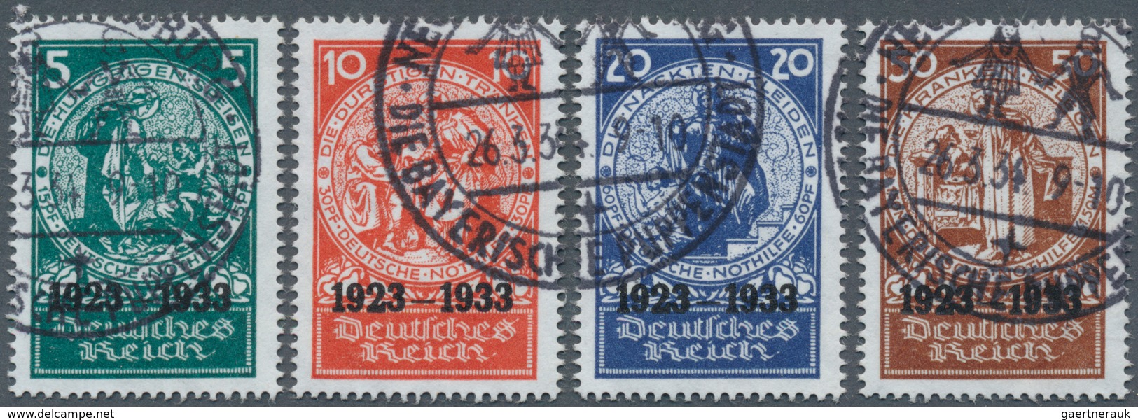 31604 Deutsches Reich - 3. Reich: 1933, Nothilfe-Block-Einzelmarken, Sauber Gestempelt, Signiert Schlegel - Ongebruikt