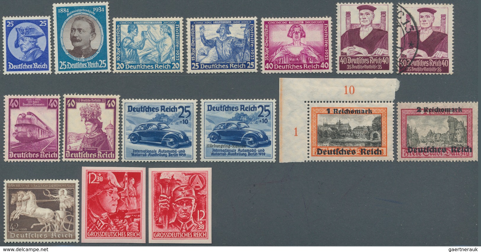 31617 Deutsches Reich - 3. Reich: 1933/1945, Umfangreiche Sammlung Sauber Auf Stecktafeln Geführt, Oft Par - Ungebraucht