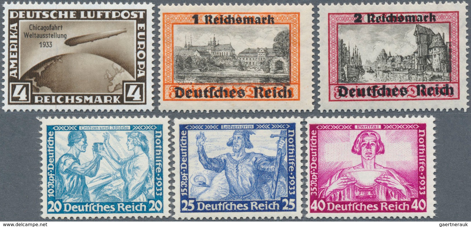 31629 Deutsches Reich - 3. Reich: 1933/1939, Postfrisches Lot Mit Besseren Ausgaben: MiNr. 498, 499/507, 6 - Ungebraucht