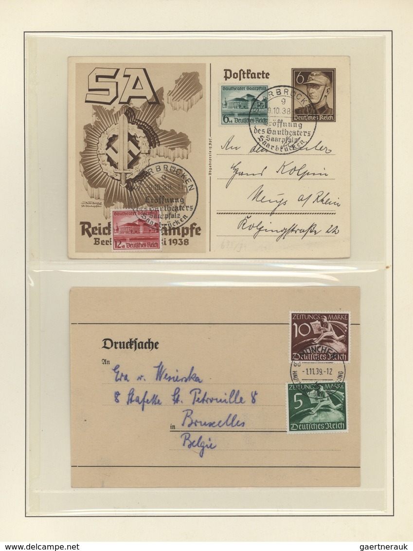 31643 Deutsches Reich - 3. Reich: 1934/44, Sammlung Von FDC Im Lindneralbum Auf T-Blankoblättern, Dabei Ei - Ungebraucht