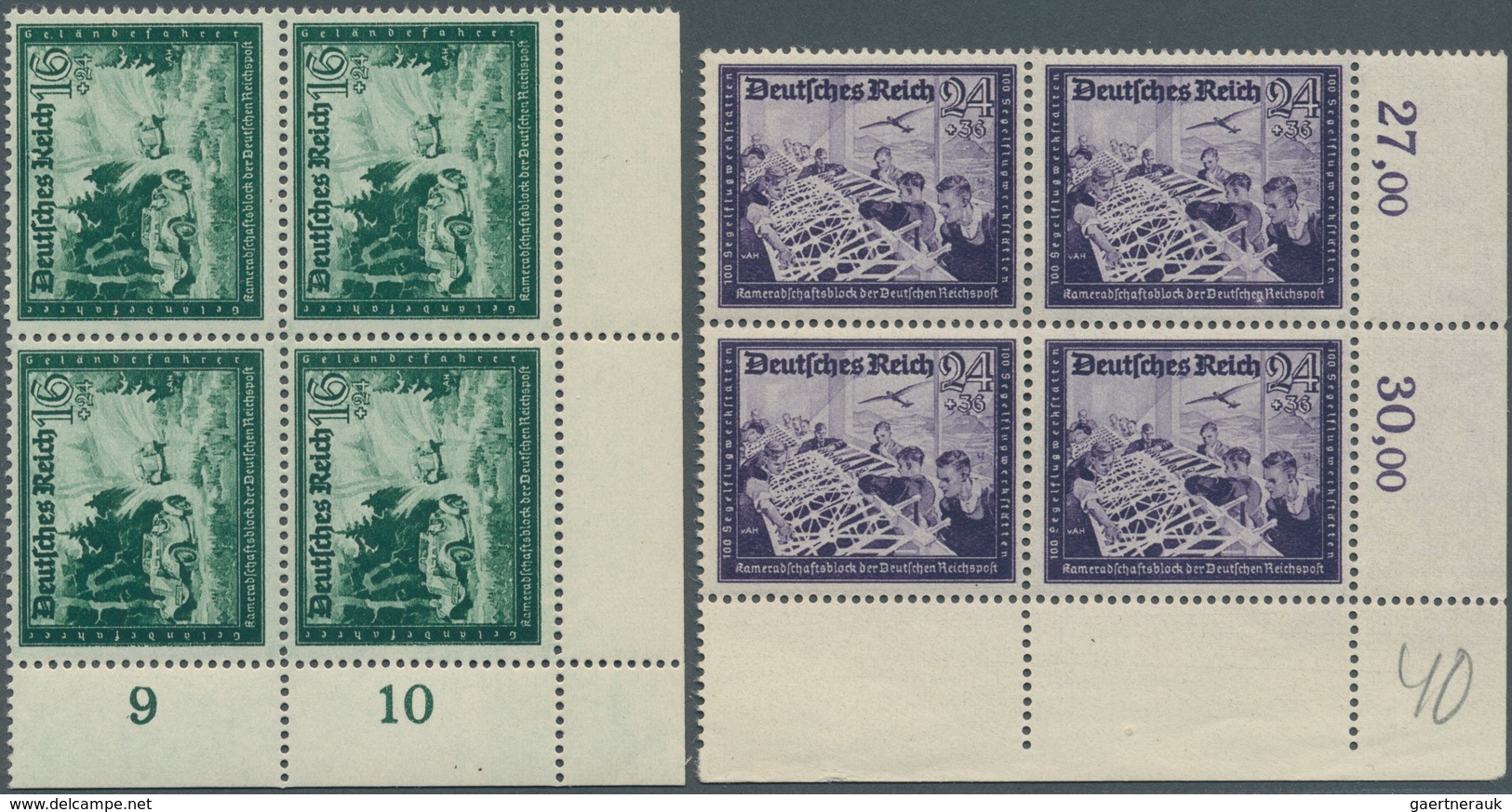 31644 Deutsches Reich - 3. Reich: 1935/1944, überwiegend Postfrische Partie Mit Plattenfehlern Und Nicht K - Ongebruikt