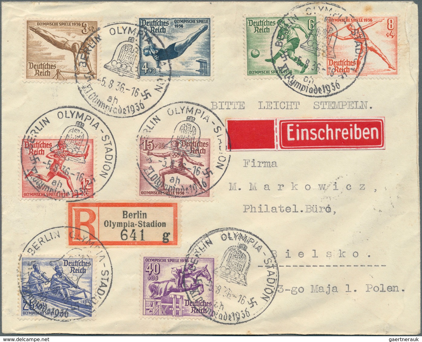 31647 Deutsches Reich - 3. Reich: 1936/1940, Lot Von Sechs Briefen Mit Attraktiven Frankaturen (teils Etwa - Ungebraucht