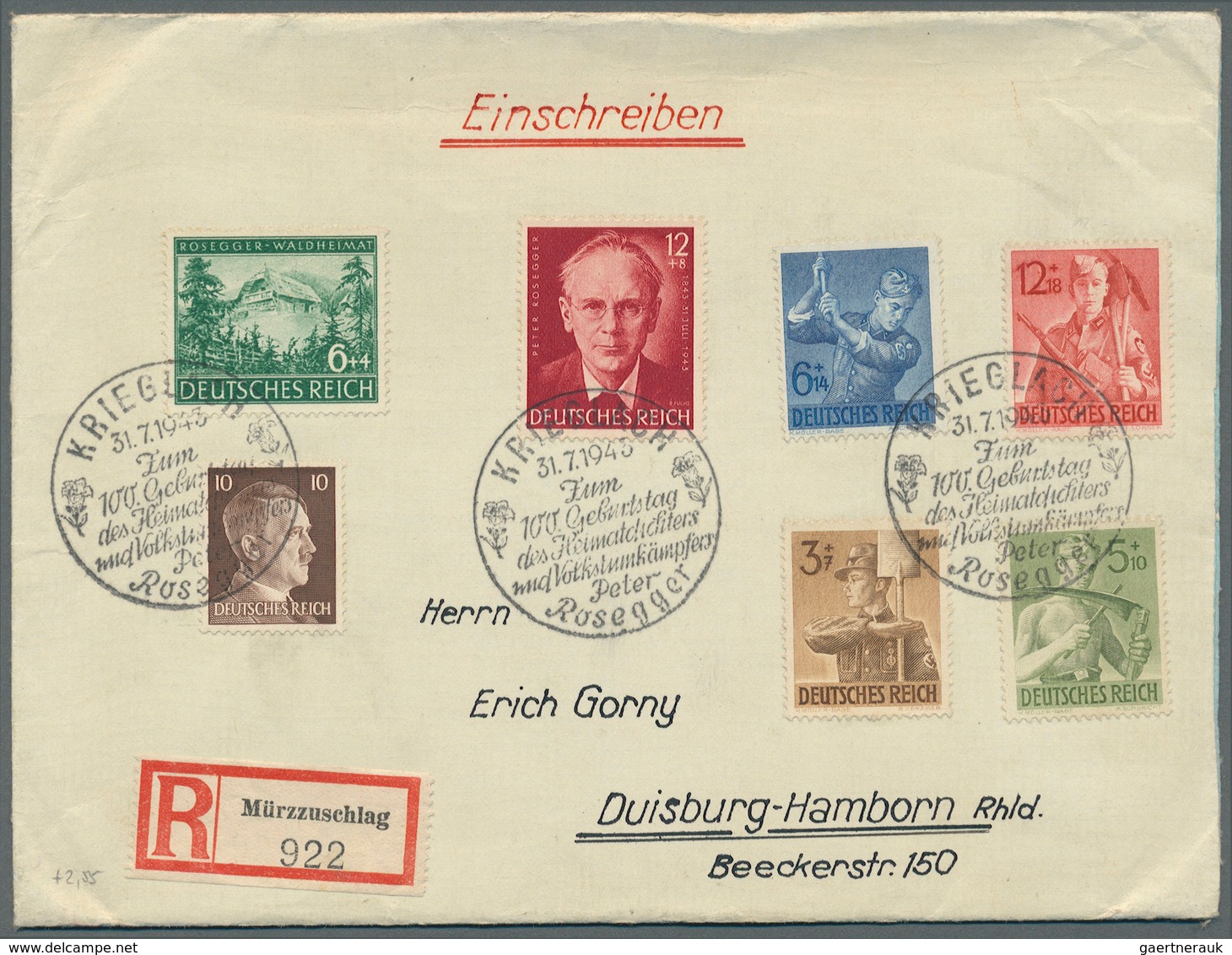 31656 Deutsches Reich - 3. Reich: 1937/1945, Saubere Partie Von Ca. 460 Philatelistischen Briefen/Karten M - Ongebruikt