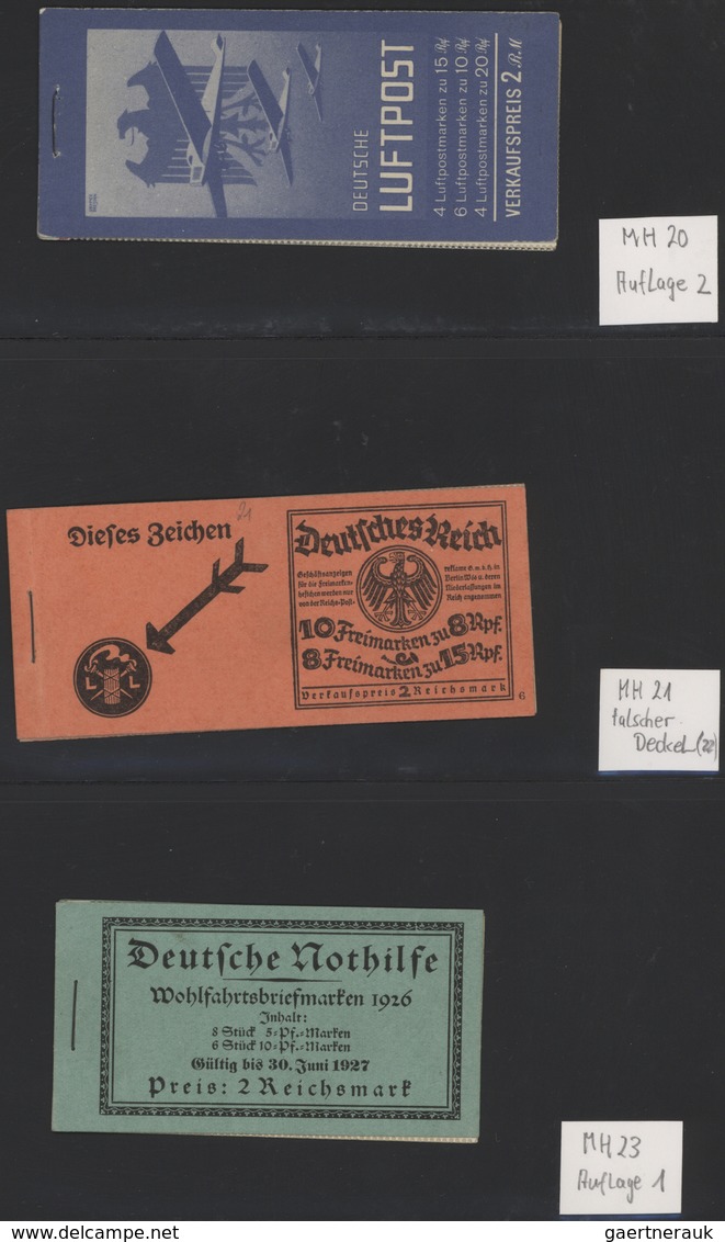 31676 Deutsches Reich - Markenheftchen: 1918/41, Fast Komplette Sammlung Der Postfrischen Markenheftchen, - Postzegelboekjes