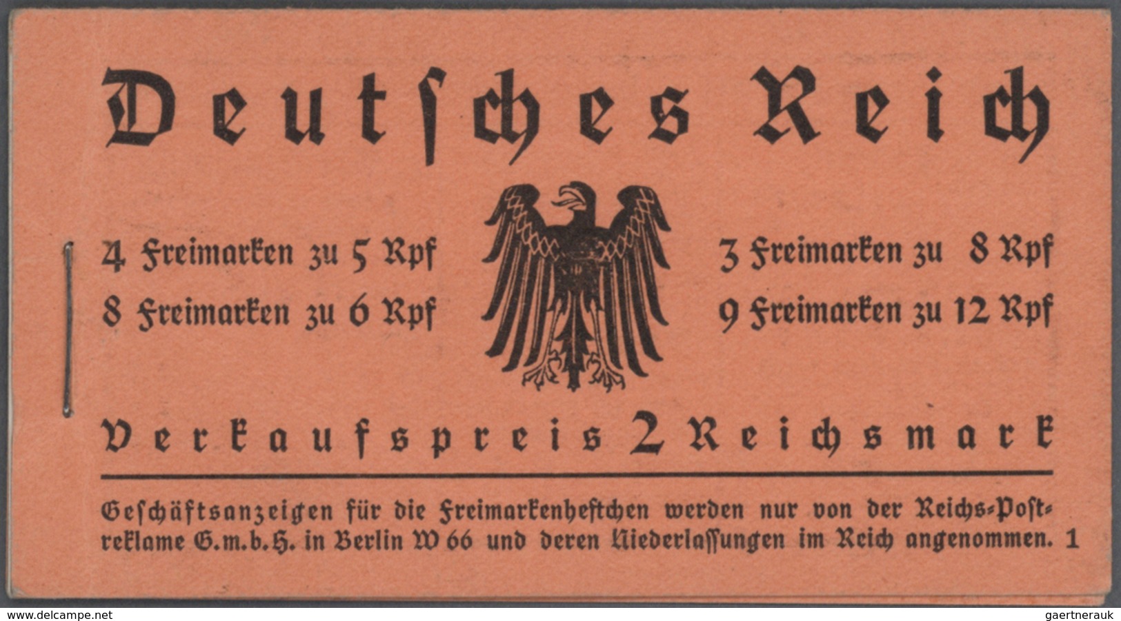 31677 Deutsches Reich - Markenheftchen: 1927/1941, Lot Von Zehn Markenheftchen Unkomplett/mit Beanstandung - Postzegelboekjes