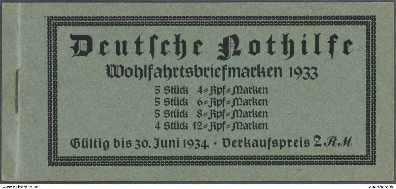 31677 Deutsches Reich - Markenheftchen: 1927/1941, Lot Von Zehn Markenheftchen Unkomplett/mit Beanstandung - Markenheftchen
