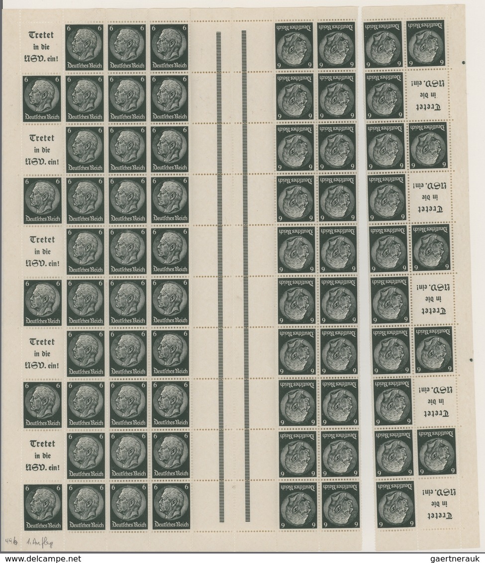 31684 Deutsches Reich - Markenheftchenbogen: 1933/42, Sammlung Von MHB Und Allen Einheitengeberbogen, Gesa - Markenheftchen