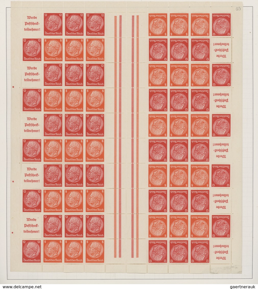 31684 Deutsches Reich - Markenheftchenbogen: 1933/42, Sammlung Von MHB Und Allen Einheitengeberbogen, Gesa - Postzegelboekjes