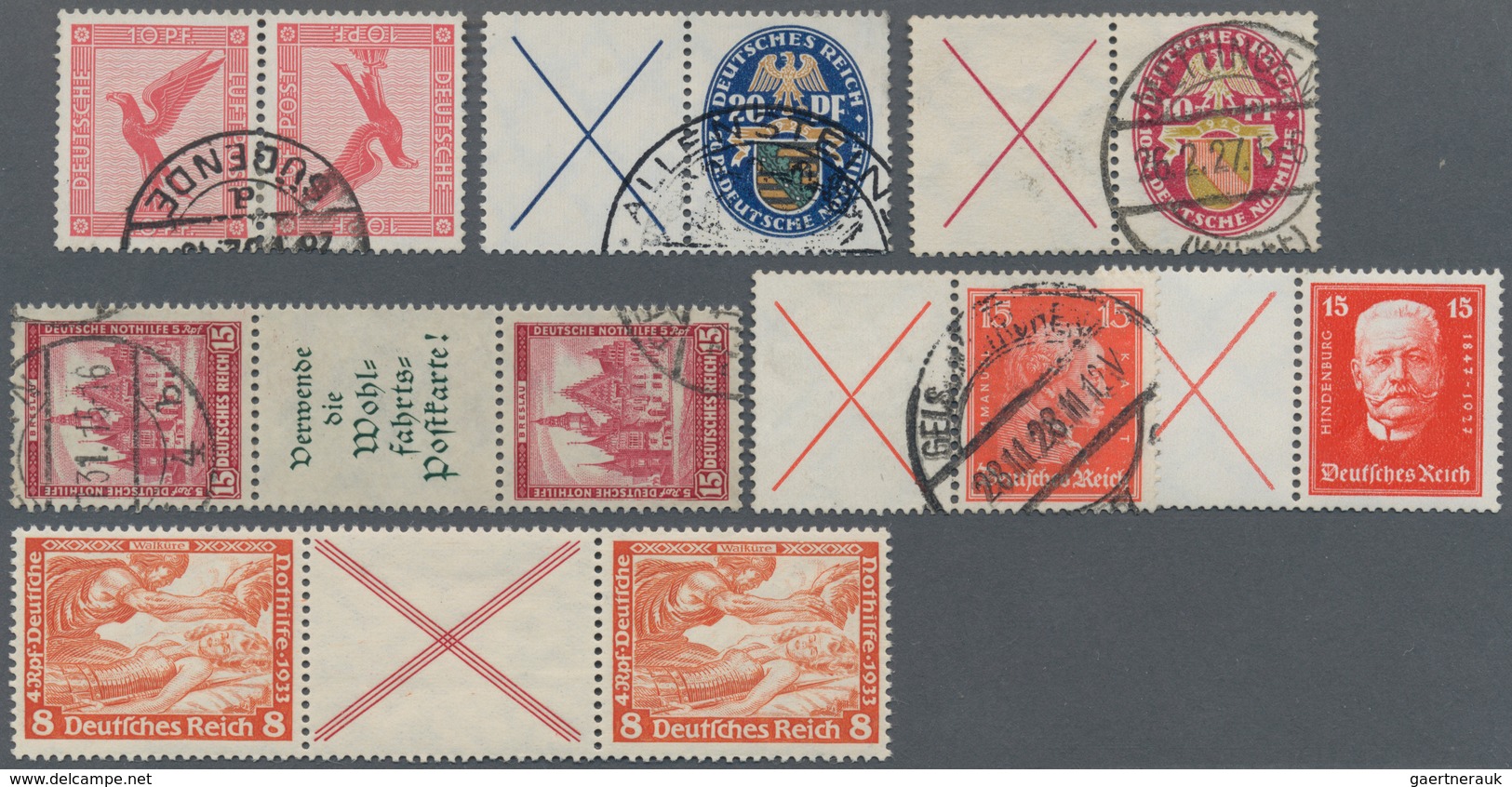 31686 Deutsches Reich - Zusammendrucke: 1910/1944, Umfangreiche Sammlung Zusammendrucke Und H-Blätter In 2 - Zusammendrucke