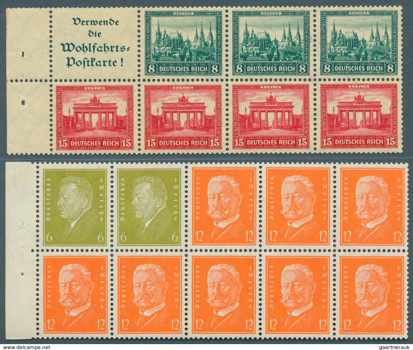 31689 Deutsches Reich - Zusammendrucke: 1912/42 Ca., Zusammendrucksammlung Ab Germania Auf 'Vordruck'-Blät - Se-Tenant
