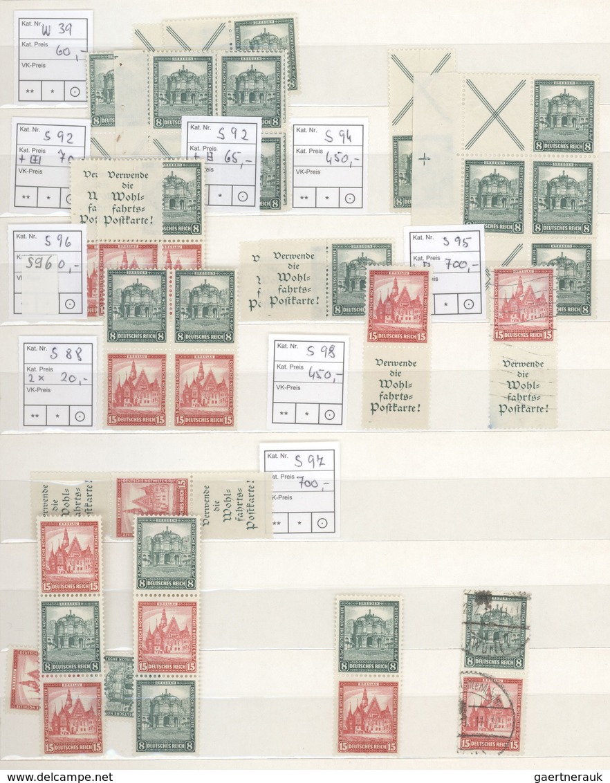 31691 Deutsches Reich - Zusammendrucke: 1915/1940 (ca.), Bestand Der Zuzsammendrucke Im Meist Prall Gefüll - Se-Tenant
