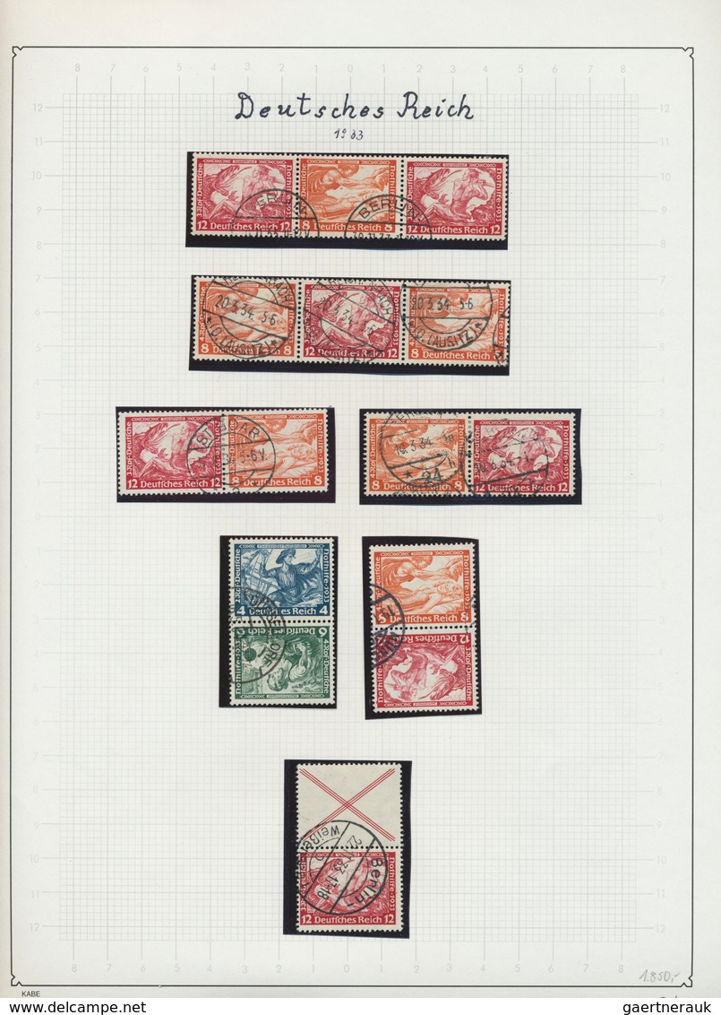 31694 Deutsches Reich - Zusammendrucke: 1918-1941, Gestempelte Sammlung Ab Germania, Hauptwert Ab Weimar, - Zusammendrucke
