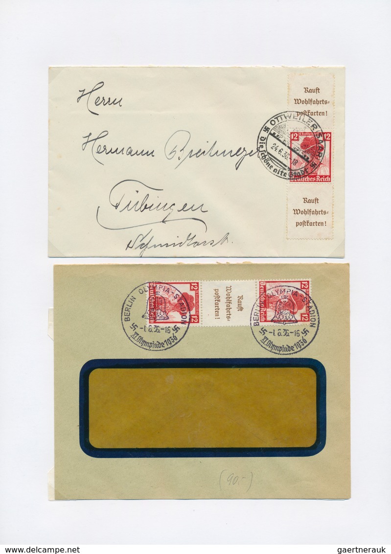 31695 Deutsches Reich - Zusammendrucke: 1918/43 ca., Sammlung von Zusammendrucken auf Belegen, meist auf S