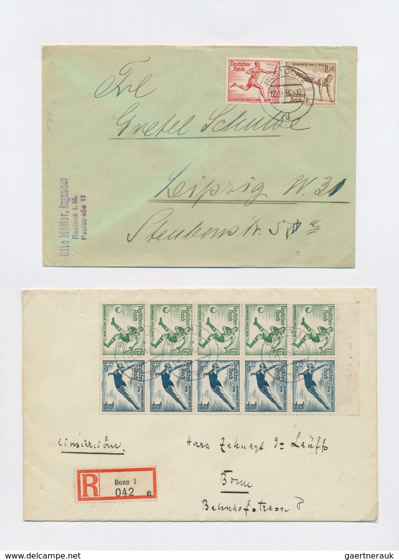 31695 Deutsches Reich - Zusammendrucke: 1918/43 ca., Sammlung von Zusammendrucken auf Belegen, meist auf S