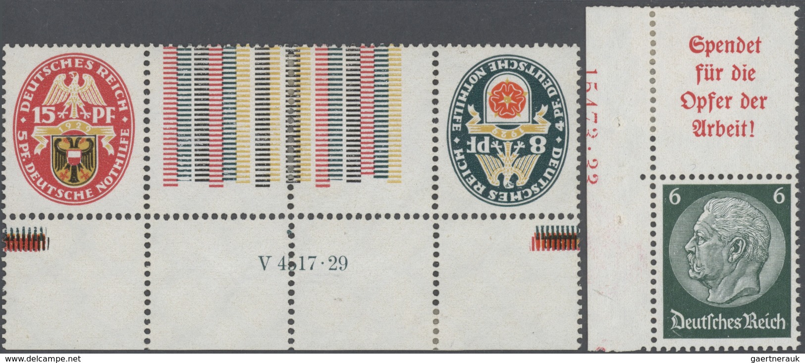 31700 Deutsches Reich - Zusammendrucke: 1928/1934, Lot Von Drei Zusammendrucken Mit HAN: MiNr. KZ 10, KZ 1 - Zusammendrucke