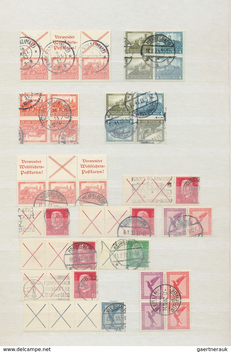 31702 Deutsches Reich - Zusammendrucke: 1928/1932, Sauber Gestempelte Partie Zusammendruck-Kombinationen M - Zusammendrucke