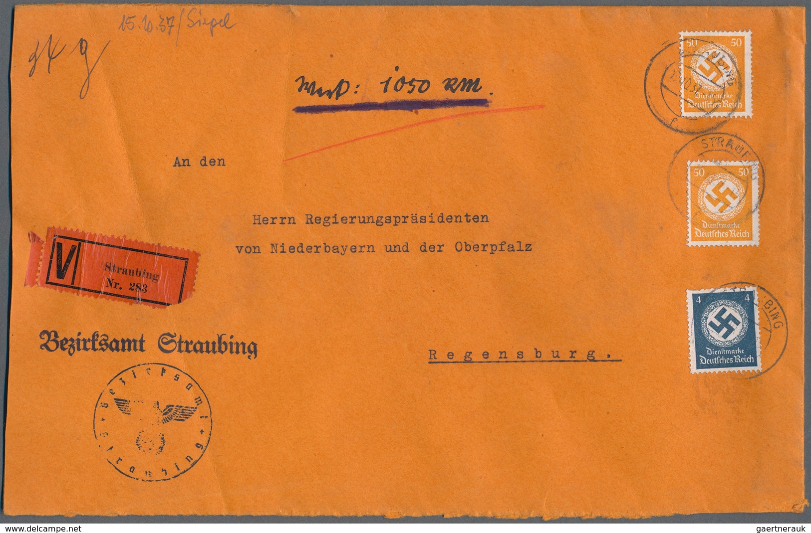 31719 Deutsches Reich - Dienstmarken: 1920/1950 (ca.), Partie von ca. 160 Briefen/Karten, meist Dt.Reich D