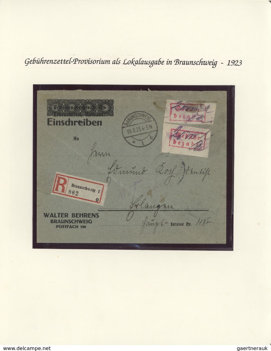 31731 Deutsches Reich - Lokalausgaben 1918/23: 1923, Sammlung Der Lokalausgaben Von Bergisch Gladbach Bis - Briefe U. Dokumente