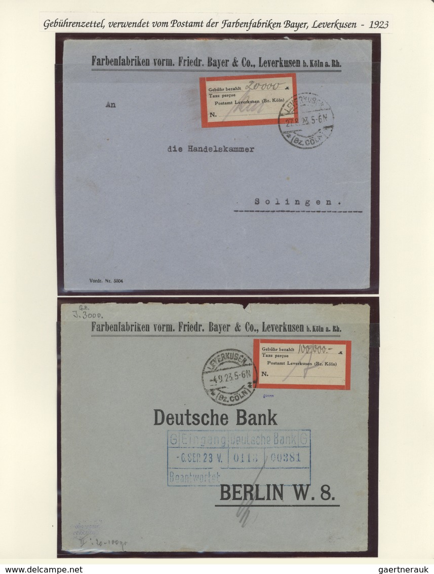 31731 Deutsches Reich - Lokalausgaben 1918/23: 1923, Sammlung Der Lokalausgaben Von Bergisch Gladbach Bis - Briefe U. Dokumente