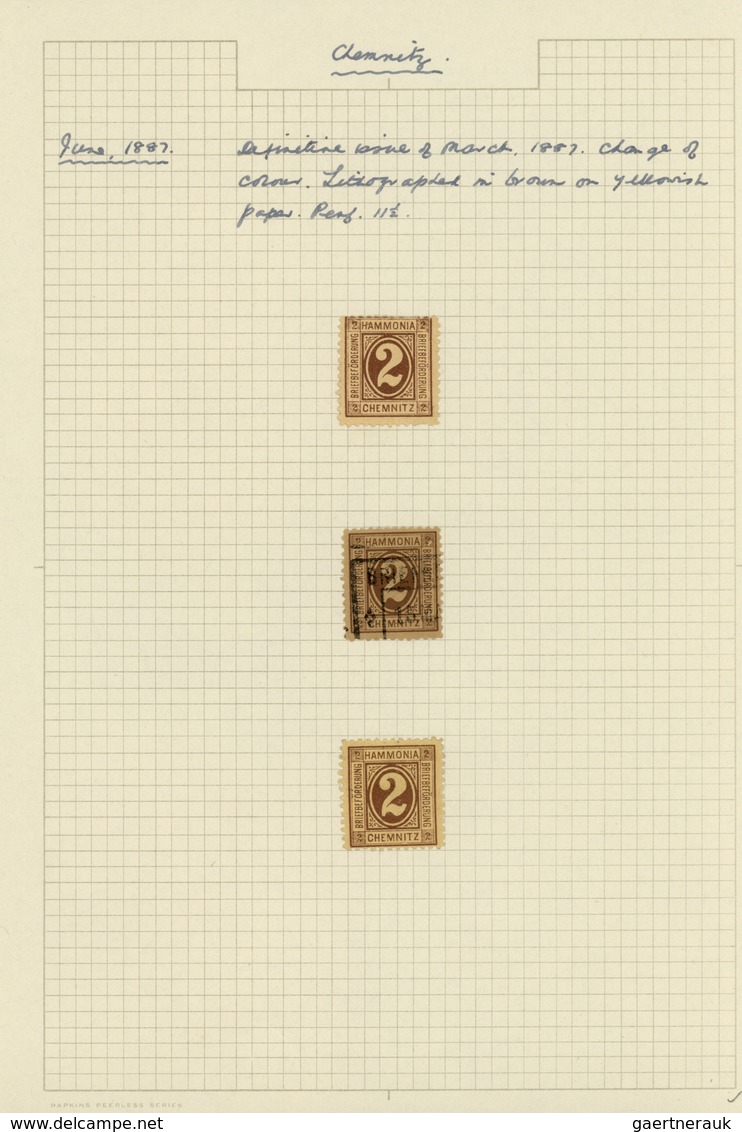 31733 Deutsches Reich - Privatpost (Stadtpost): 1887, CHEMNITZ Privatpost Hammonia, Saubere Sammlung Mit C - Privatpost