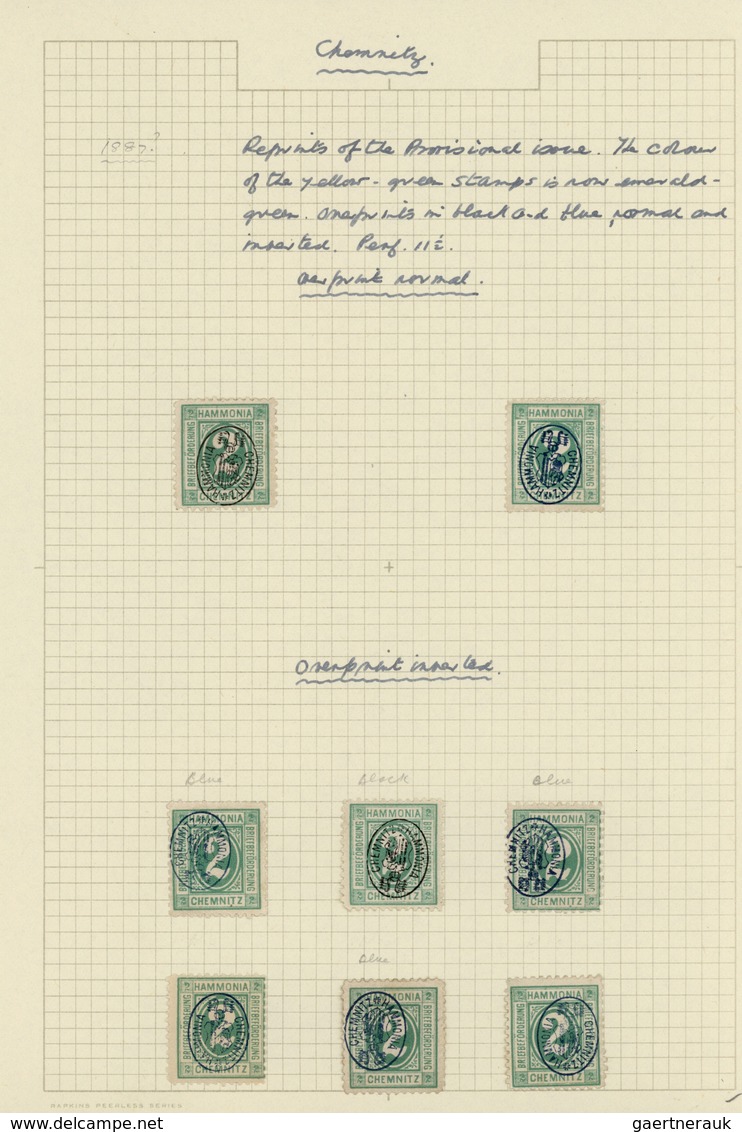 31733 Deutsches Reich - Privatpost (Stadtpost): 1887, CHEMNITZ Privatpost Hammonia, saubere Sammlung mit c