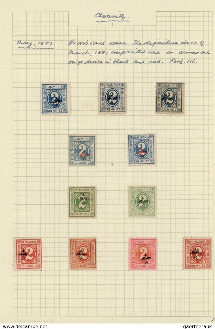 31733 Deutsches Reich - Privatpost (Stadtpost): 1887, CHEMNITZ Privatpost Hammonia, saubere Sammlung mit c