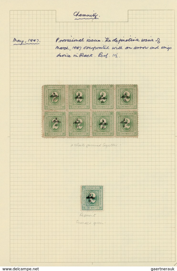 31733 Deutsches Reich - Privatpost (Stadtpost): 1887, CHEMNITZ Privatpost Hammonia, saubere Sammlung mit c