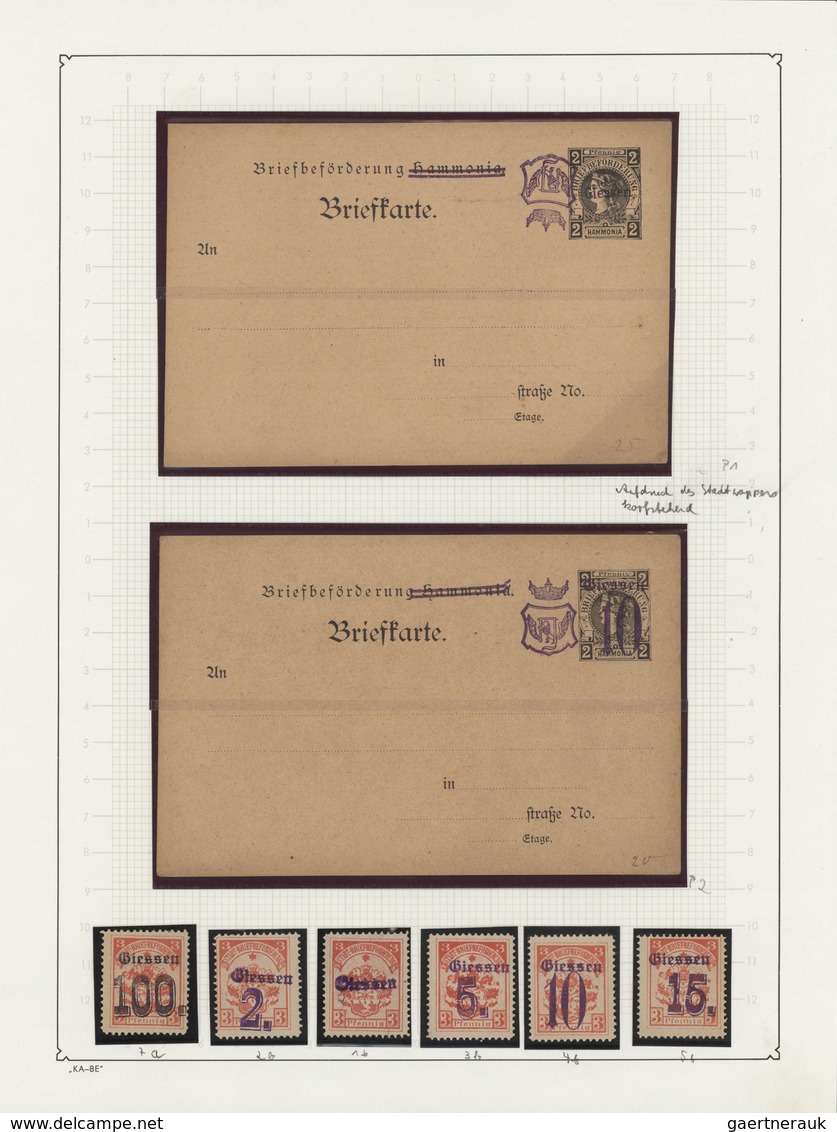 31734 Deutsches Reich - Privatpost (Stadtpost): 1887/1895, GIESSEN Privatpost, Sehr Interessante Sammlung - Private & Lokale Post