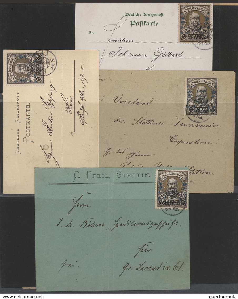 31736 Deutsches Reich - Privatpost (Stadtpost): 1887/1898, STETTIN Privatpost, Hochwertige Sammlung Mit Ca - Private & Lokale Post
