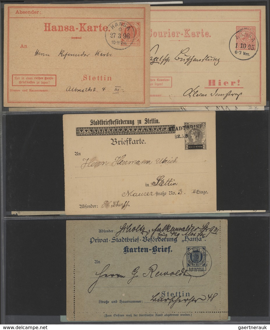 31736 Deutsches Reich - Privatpost (Stadtpost): 1887/1898, STETTIN Privatpost, Hochwertige Sammlung Mit Ca - Privatpost